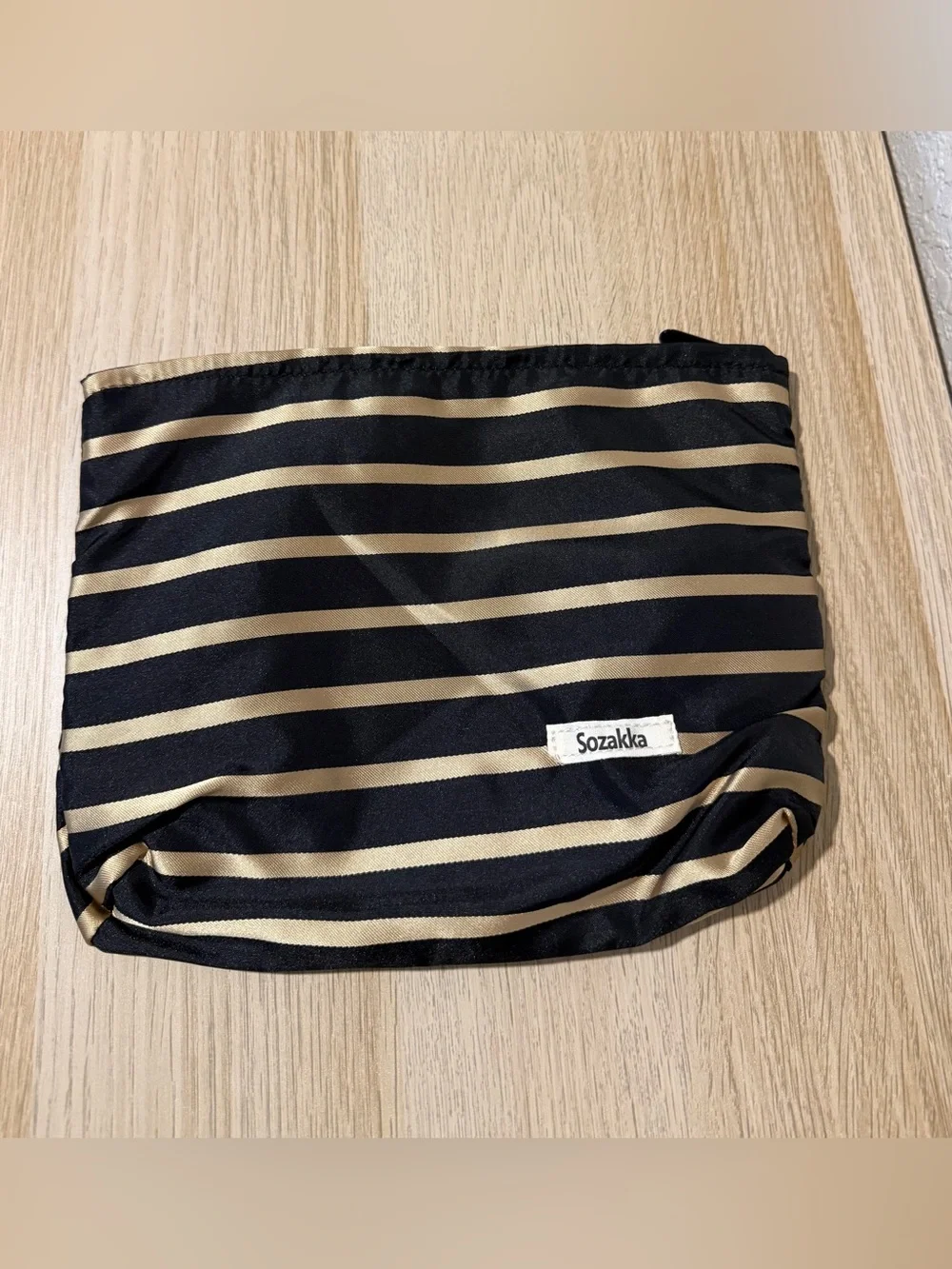 Women's Black and Beige Striped Skirt